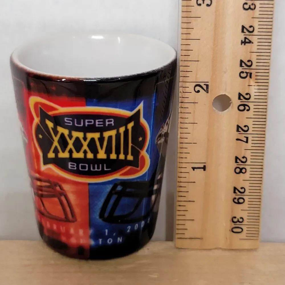 VINTAGE Superbowl XXXVIII Shot Glass Feb. 1, 2004 Houston Tx